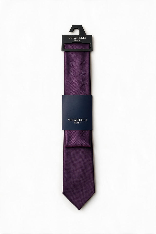 Premium Vitarelli 8cm tie with pocket square, dotted