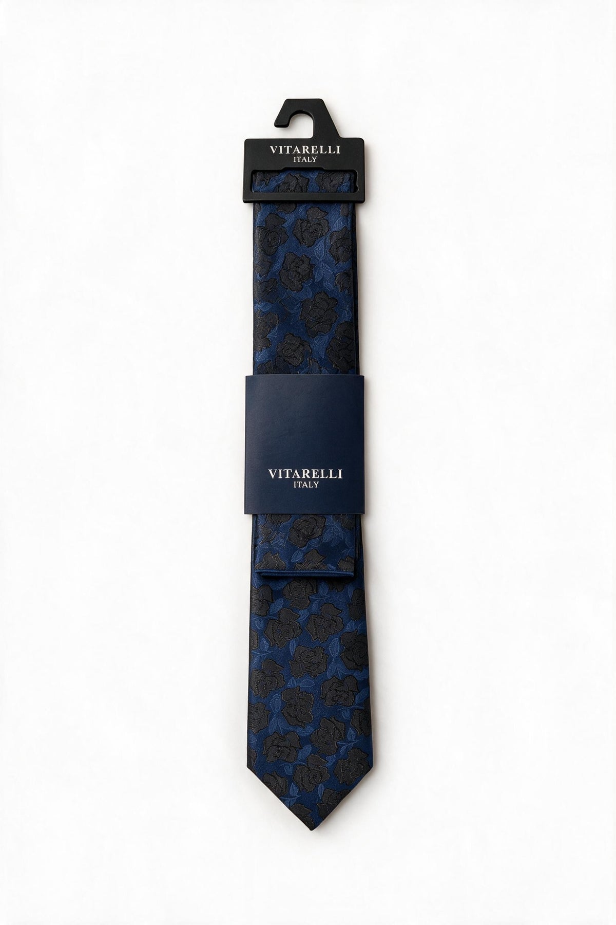 Premium Vitarelli 8cm tie with pocket square, floral damask