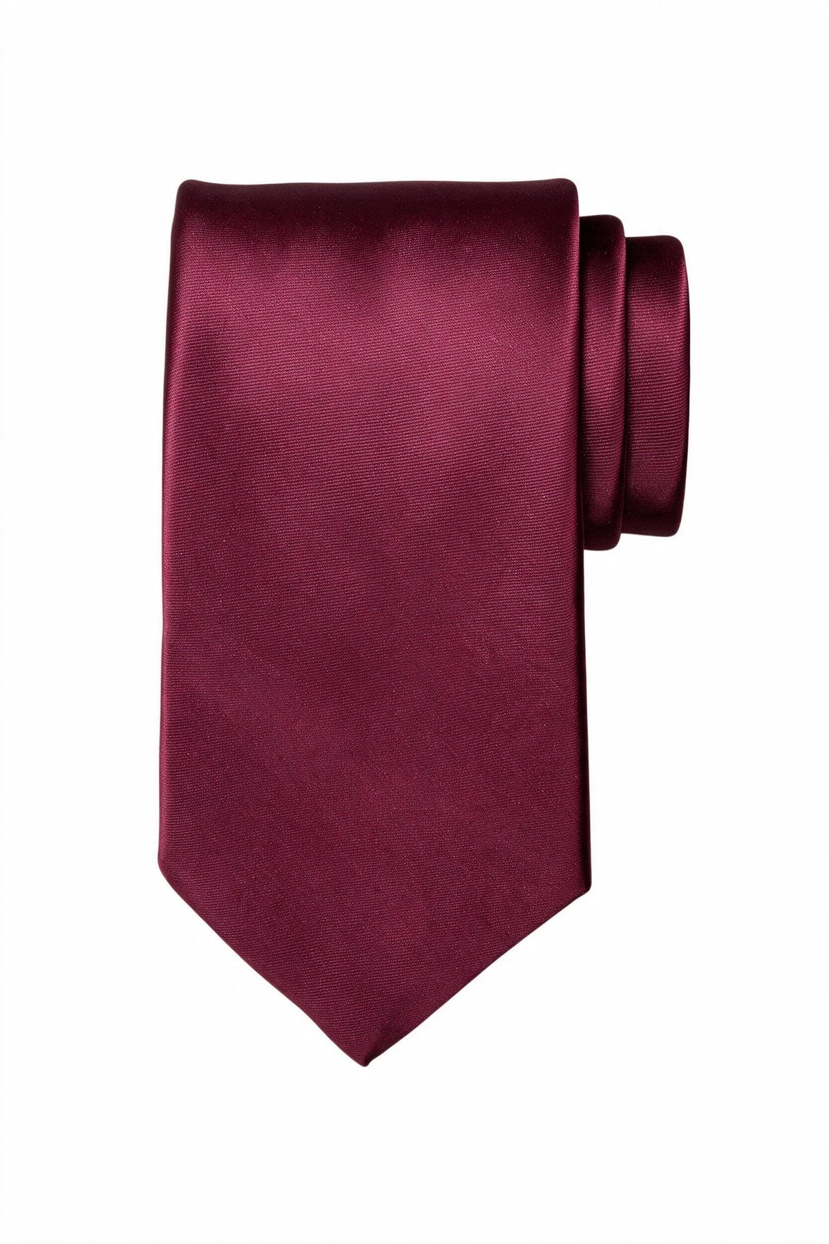 7.5cm solid tie with pocket square in burgundy