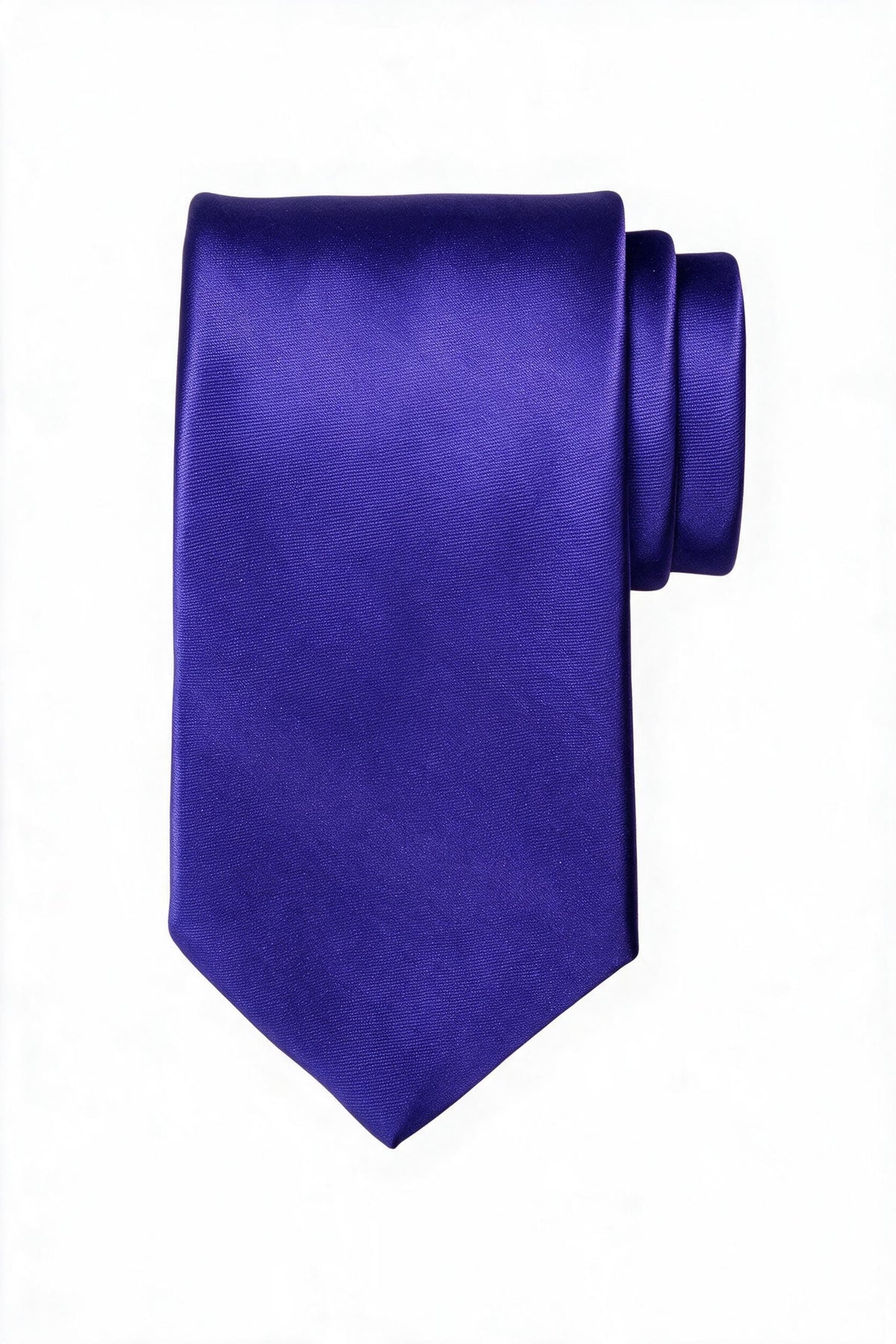 7.5cm solid tie with pocket square in purple