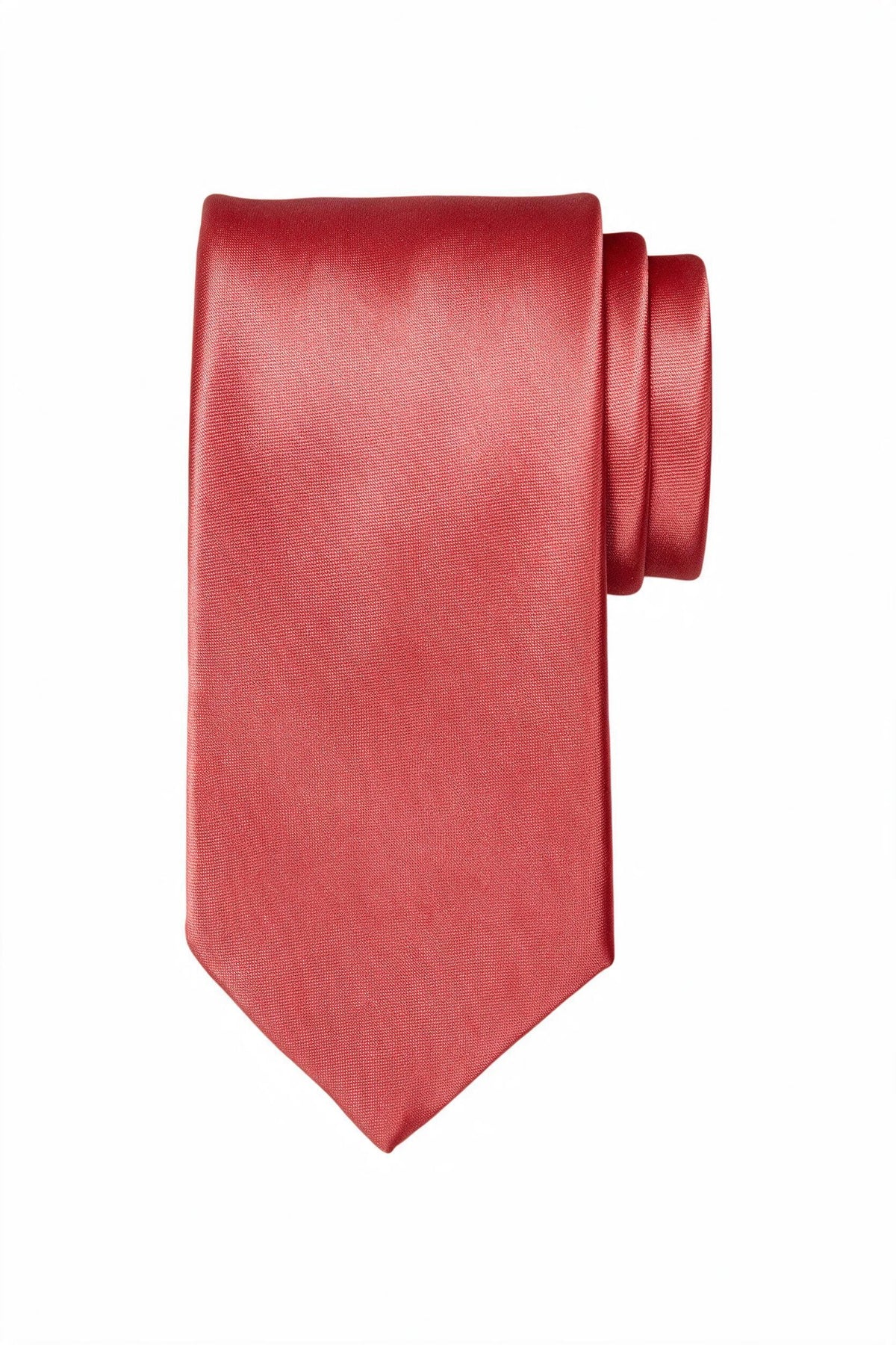 6cm skinny solid tie with pocket square in salmon pink