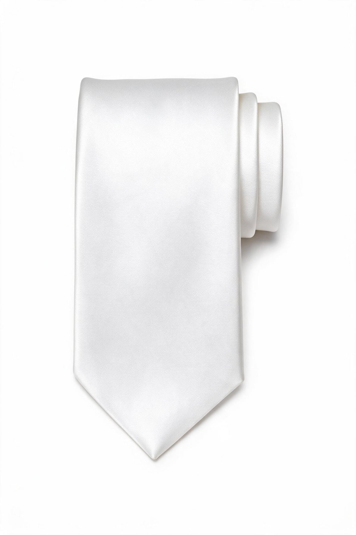 6cm skinny solid tie with pocket square in white