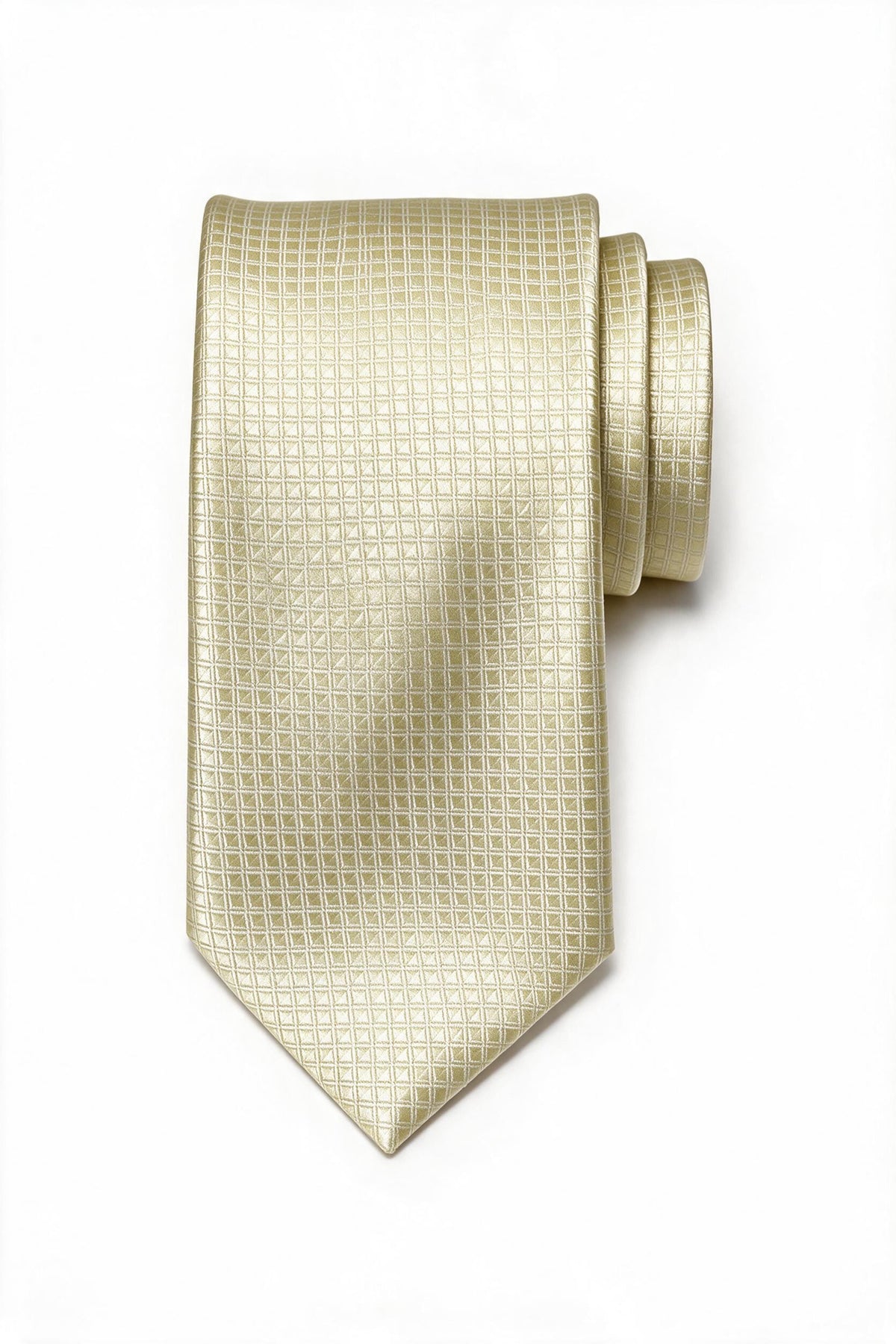 7.5cm square-pattern tie with pocket square in yellow
