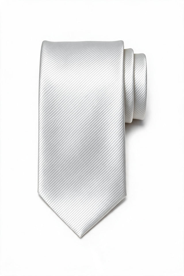 7cm striped tie with pocket square in white