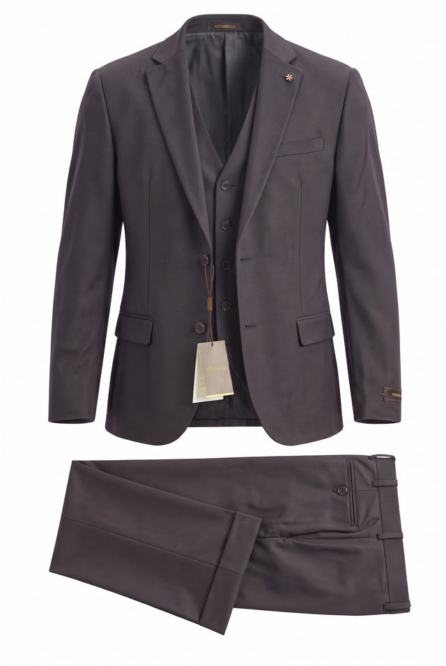 Vitarelli 3-piece Balencia fit suit in dark gray