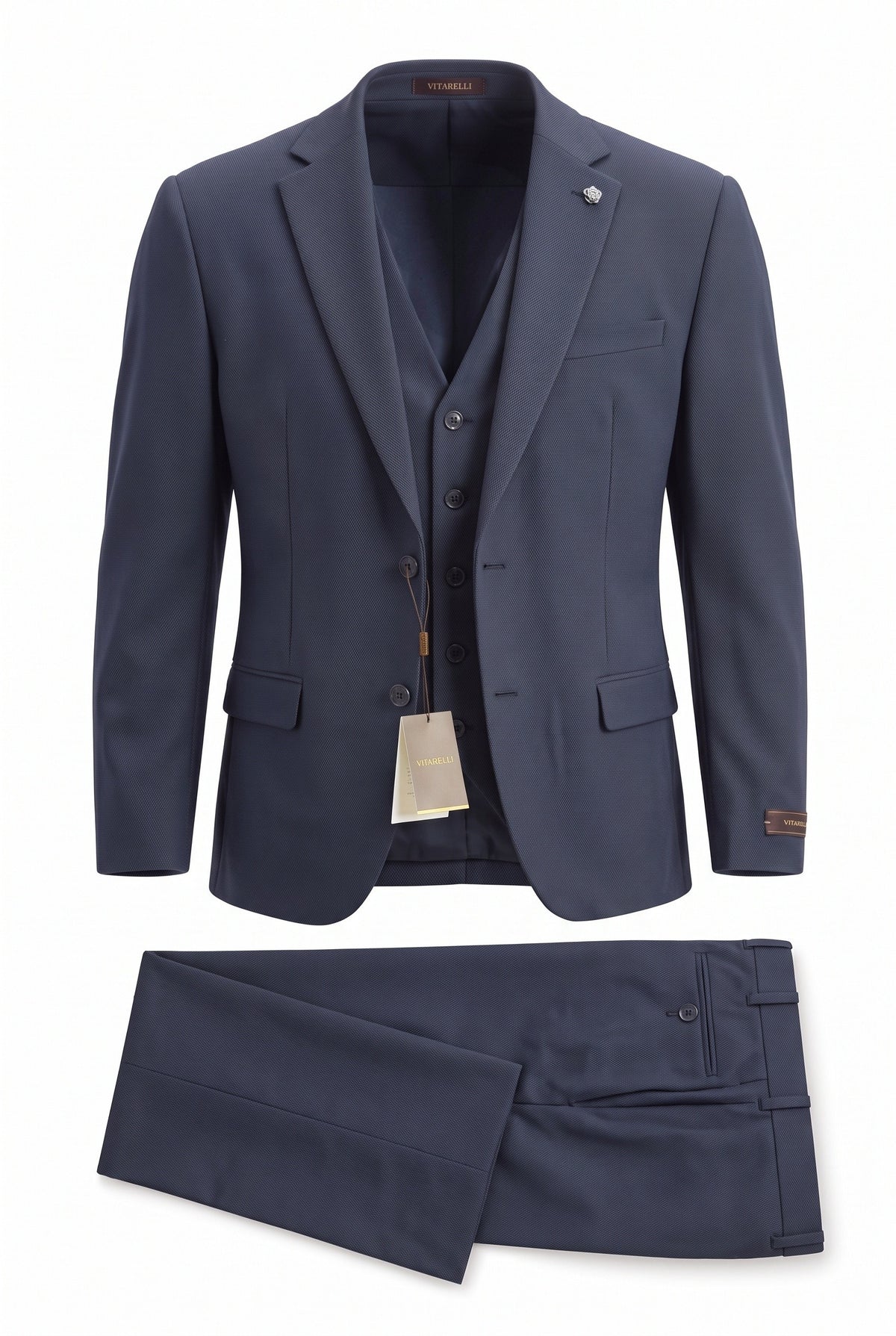 Vitarelli 3-piece Balencia fit suit in navy