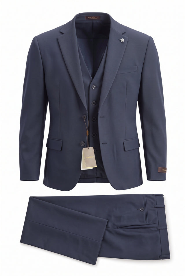 Vitarelli 3-piece Balencia fit suit in navy