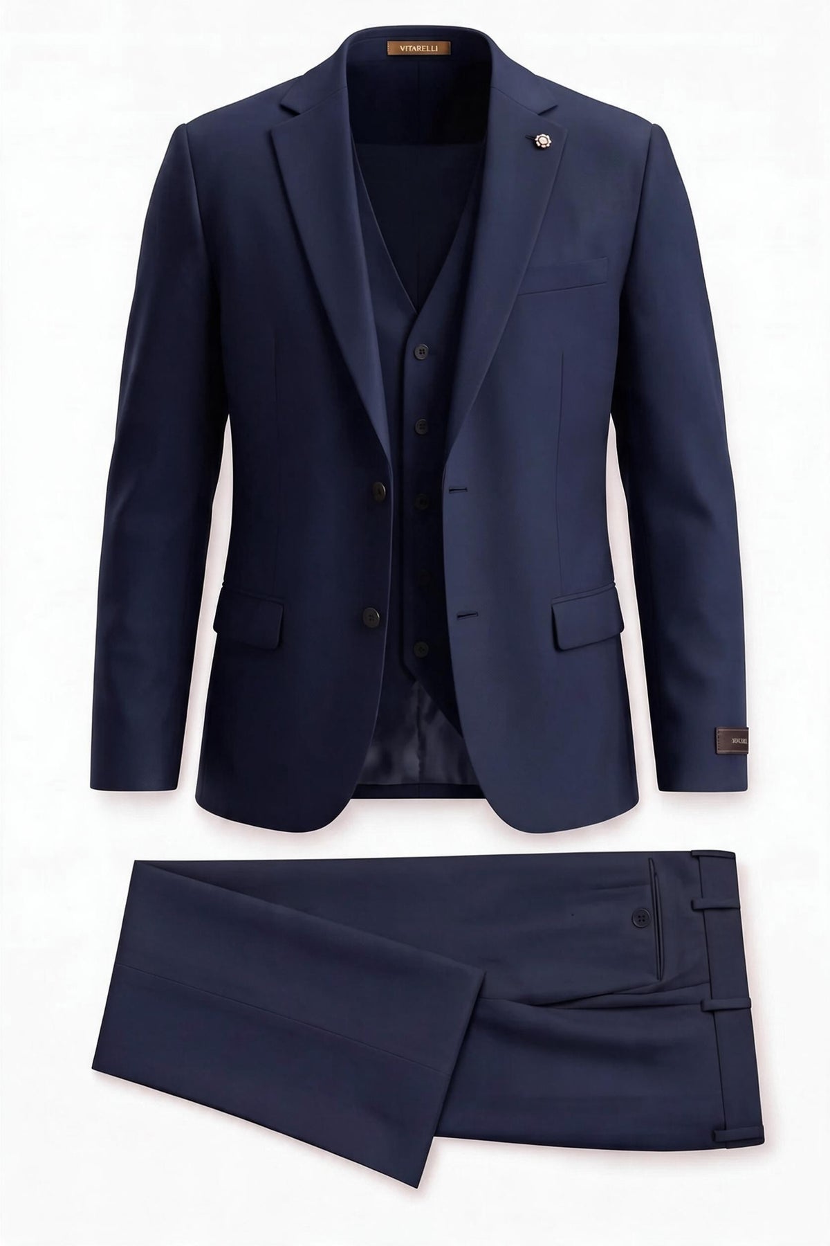 Vitarelli 3-piece Balencia fit suit in dark navy