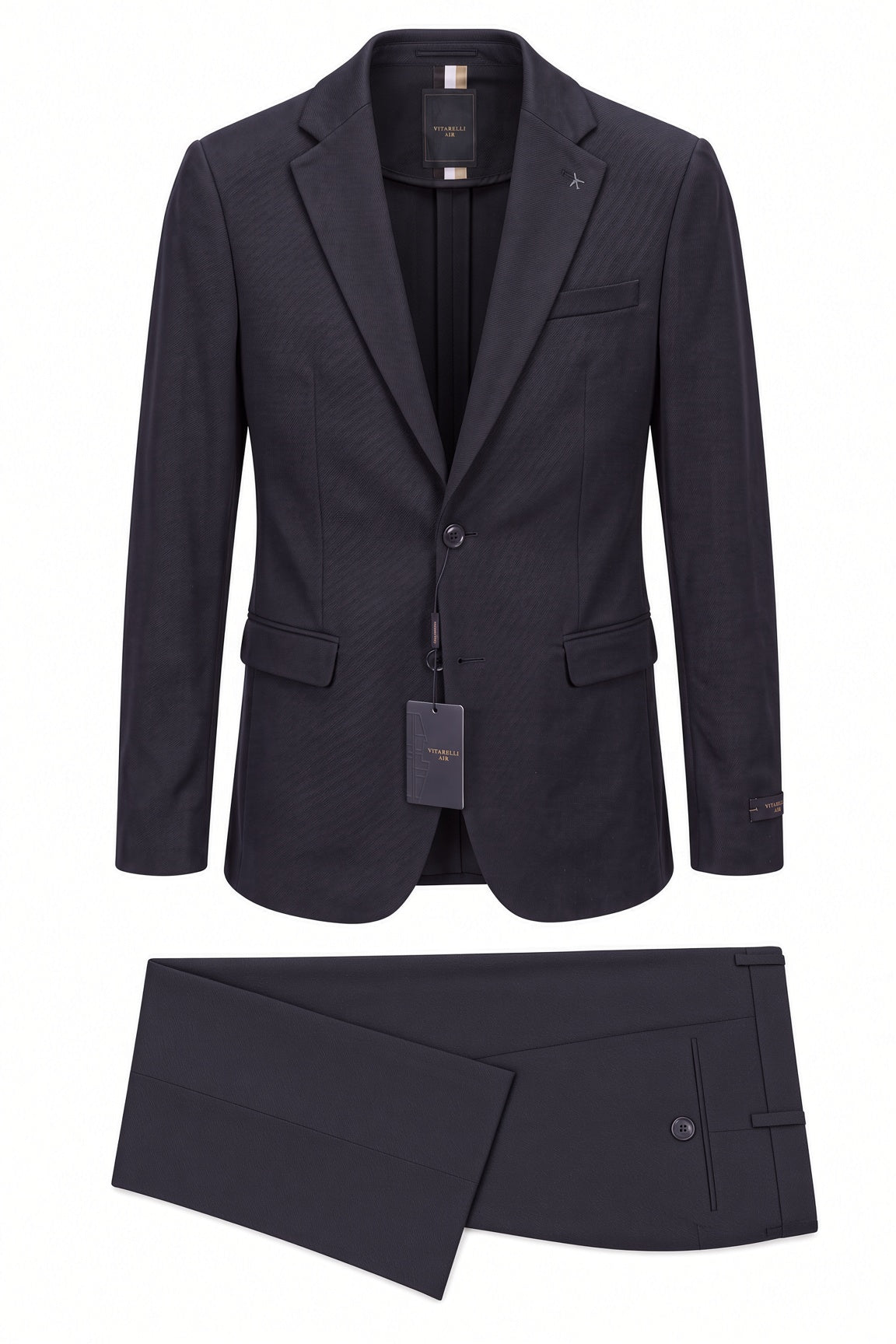 Vitarelli Air knit 2-piece suit in black, style 16108