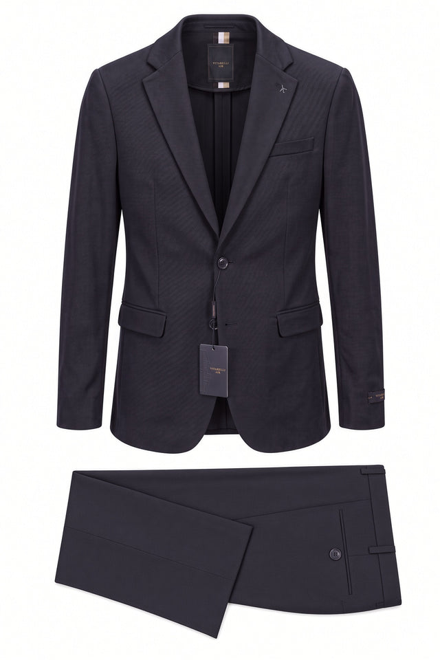 Vitarelli Air knit 2-piece suit in black, style 16108