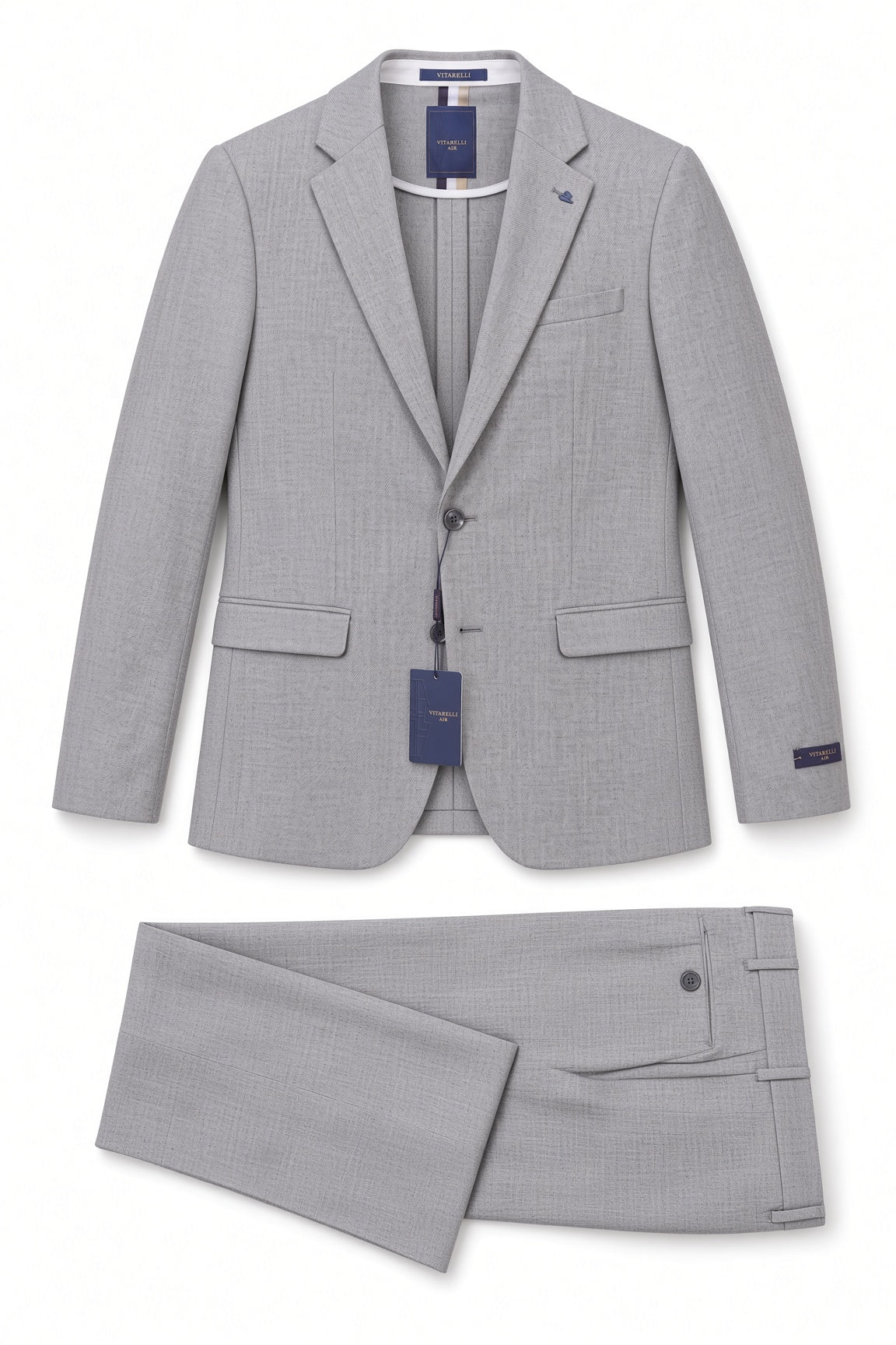 Vitarelli Air knit 2-piece suit in gray, style 16108