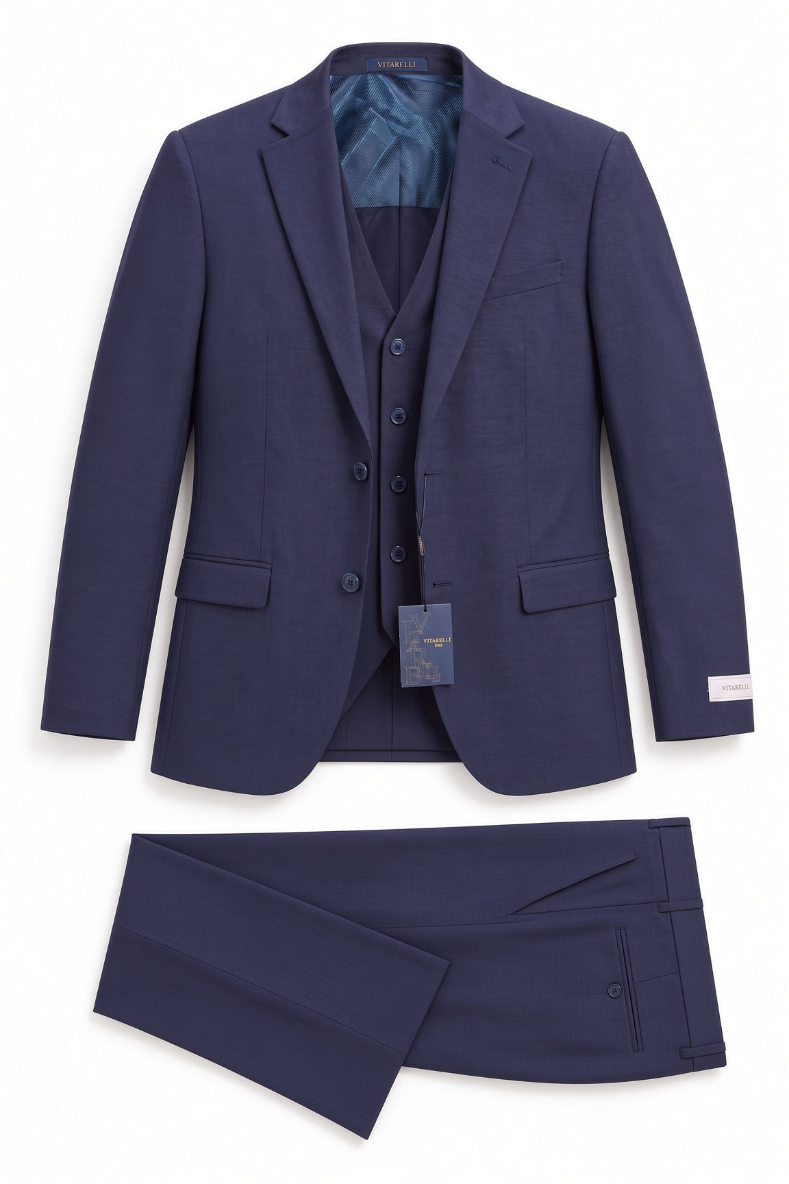 Vitarelli Air Unlined 3-Piece Suit with Vest – Dark Navy (15151)