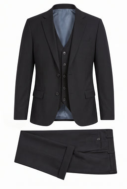 Vitarelli Air Unlined 3-Piece Suit with Vest – Black (5853)