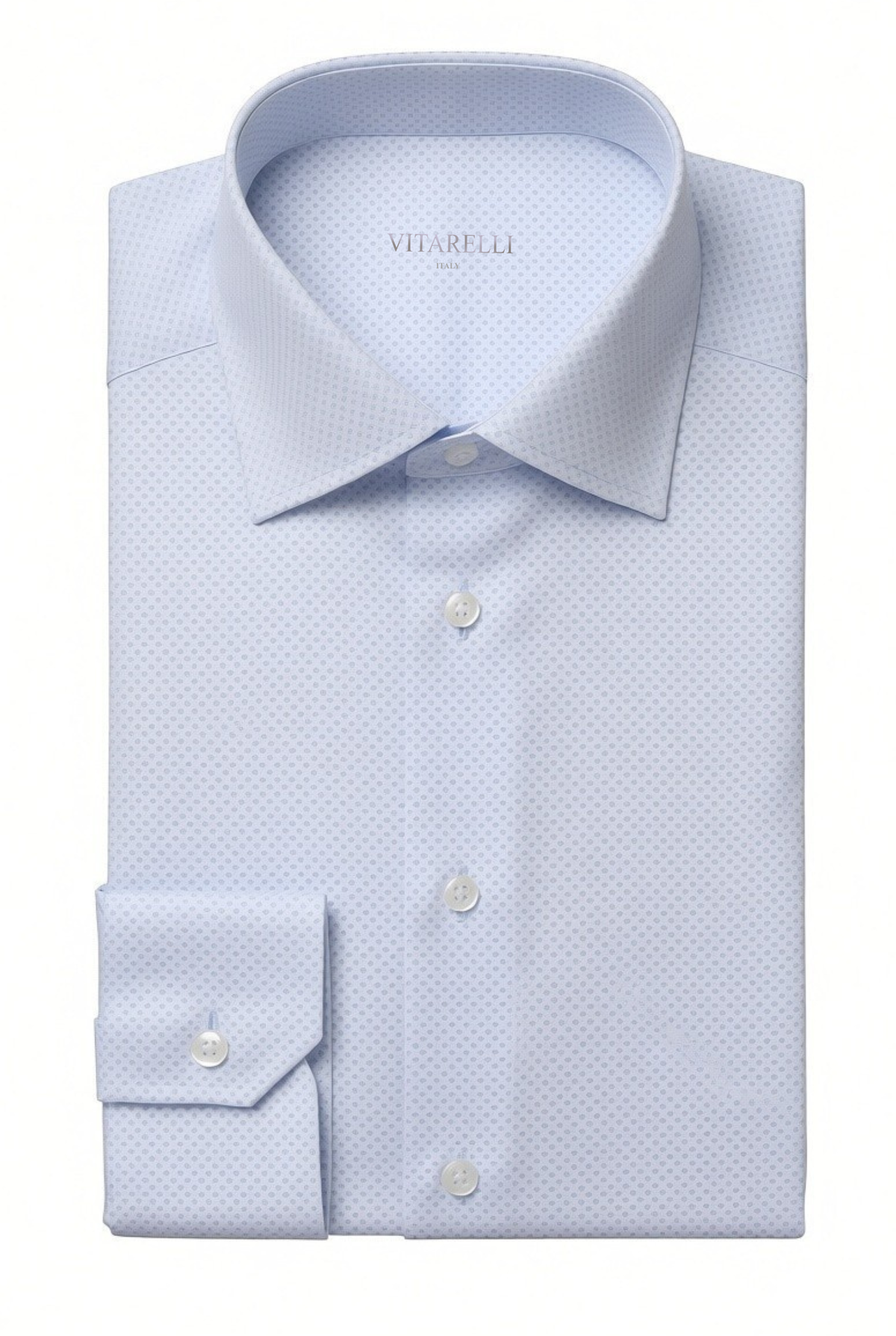 Vitarelli modern fit cotton dress shirt in light blue