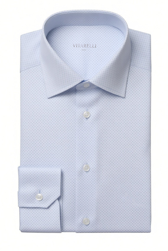 Vitarelli modern fit cotton dress shirt in light blue