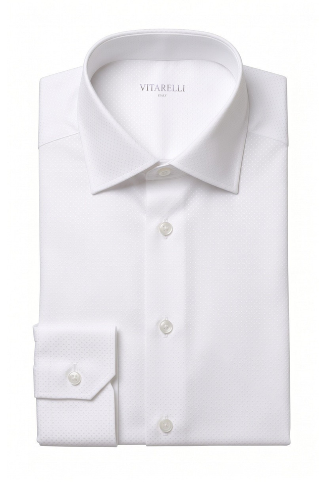 Vitarelli modern fit cotton dress shirt in white