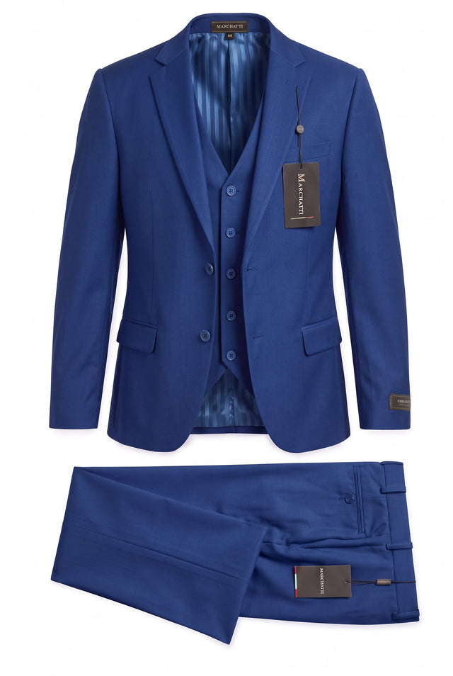 Vitarelli solid 3-piece suit with vest, style 220