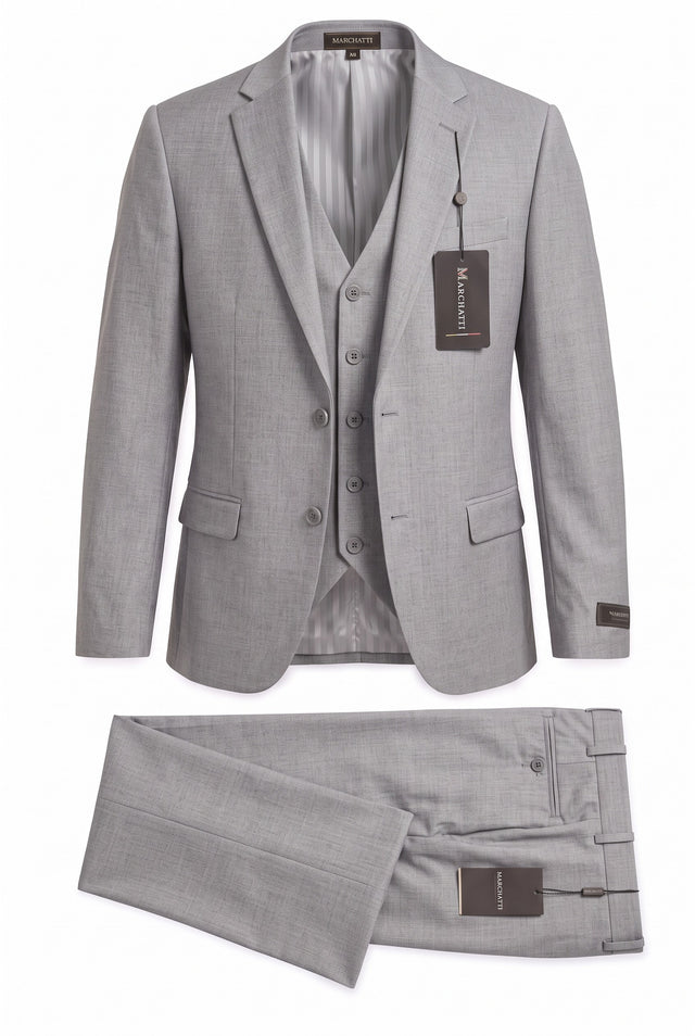 Vitarelli solid 3-piece suit with vest, style 220