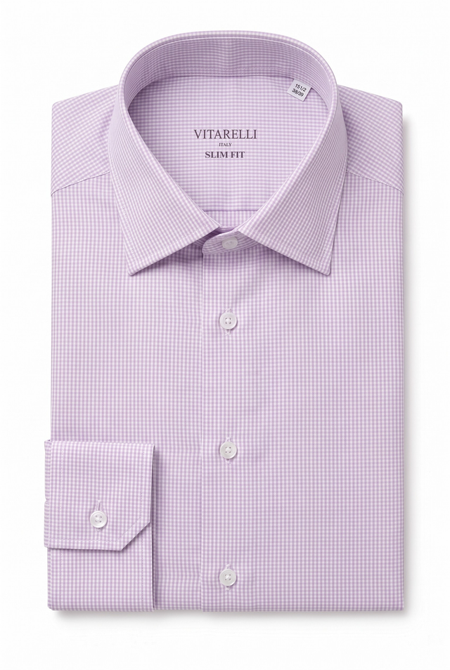 Vitarelli ultra fine knit slim fit dress shirt in lavender