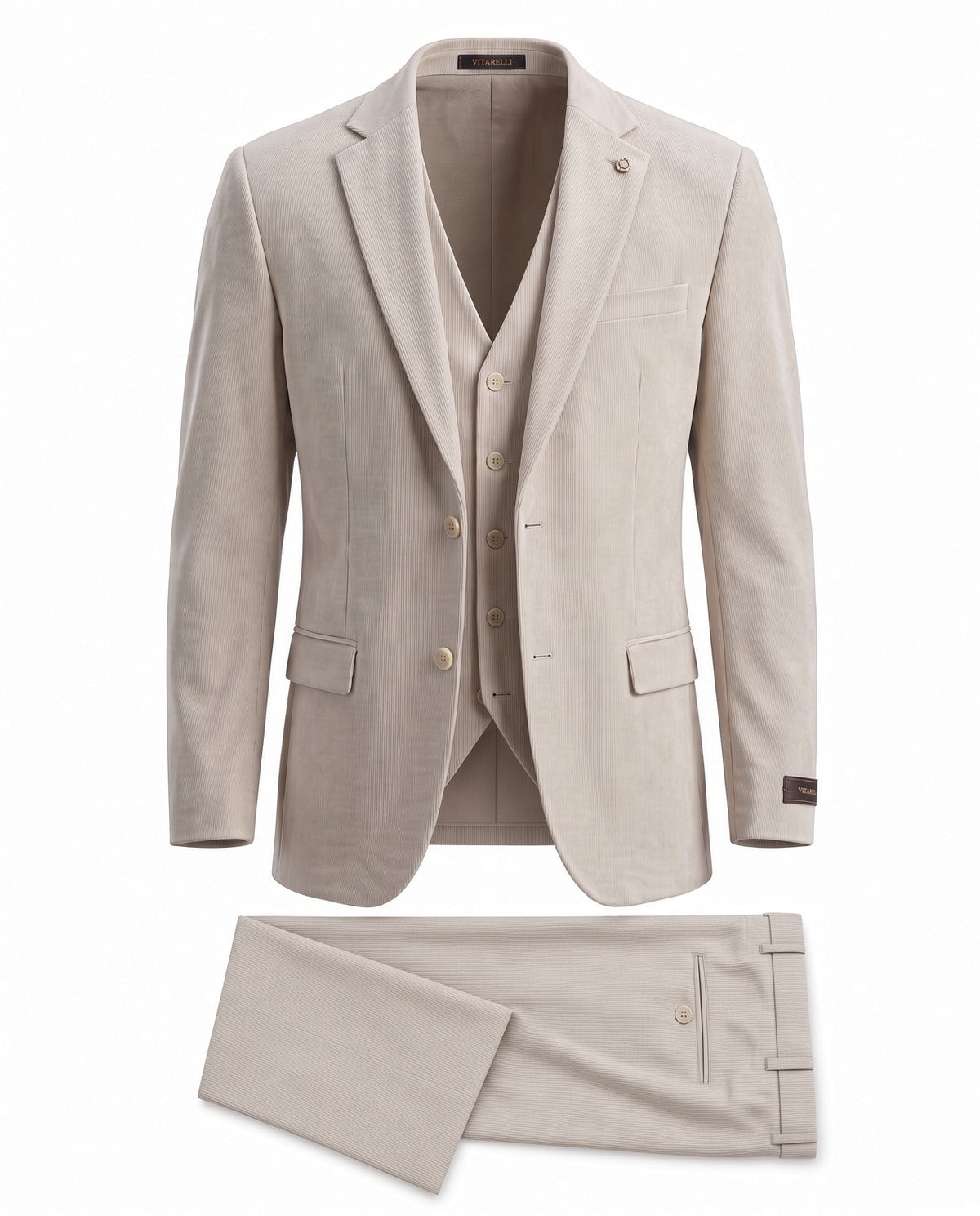 Vitarelli Valencia Fit 3-Piece Suit – Tan (314426)