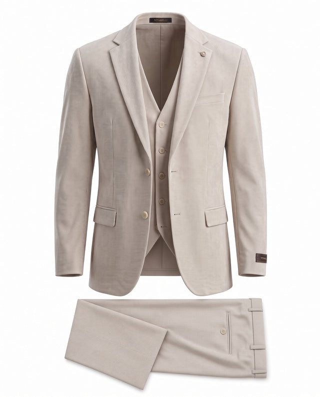 Vitarelli tan 3-piece Balencia fit suit, style 314426