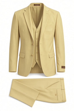 Vitarelli 3-Piece Slim Fit Notch Lapel Suit – Yellow (062)