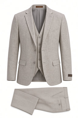 Vitarelli 3-Piece Slim Fit Notch Lapel Suit – Brown (1574)