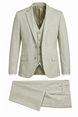 Vitarelli 3-Piece Slim Fit Notch Lapel Suit – Sage Green (7150)