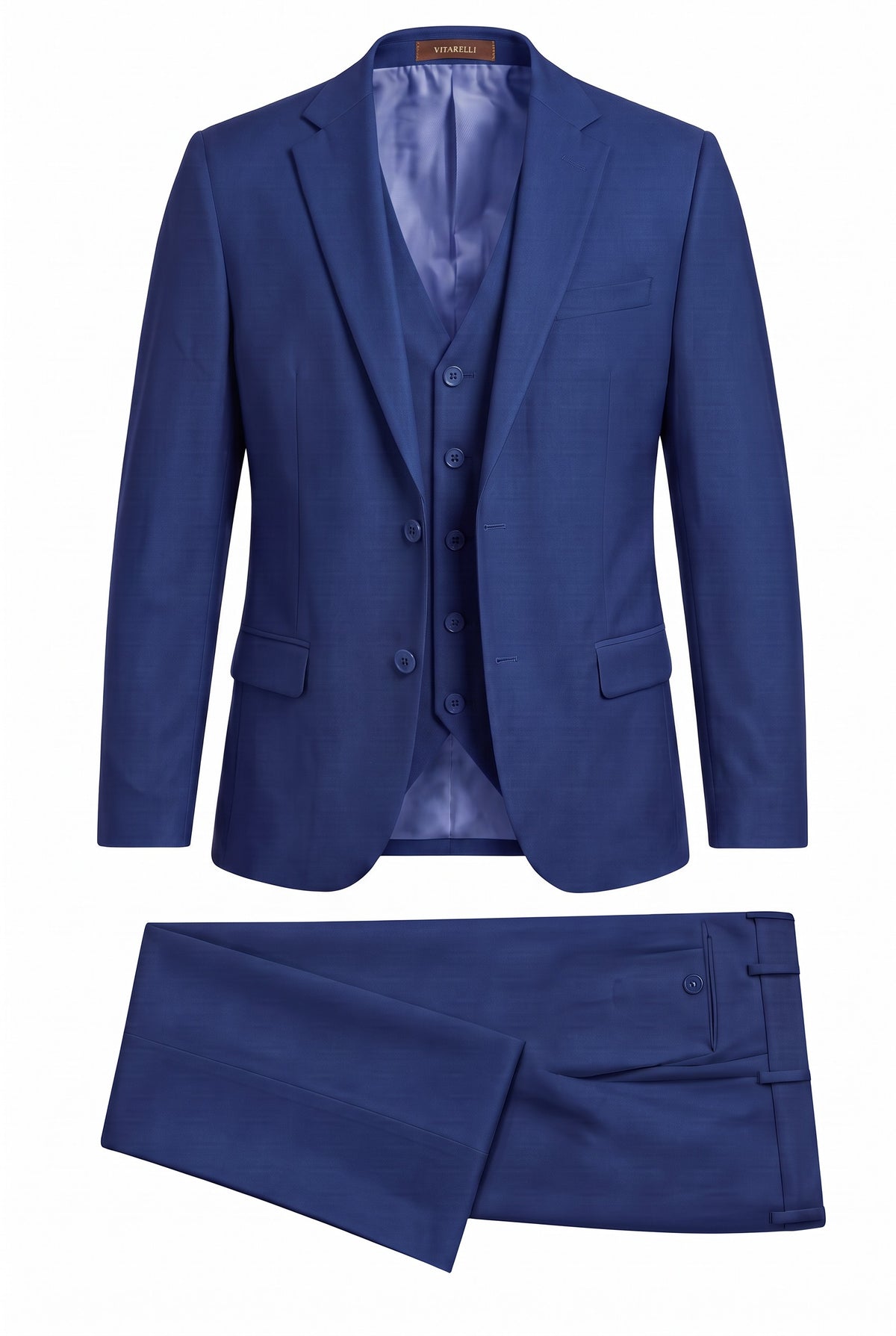 Vitarelli 3-piece suit in blue, style 004