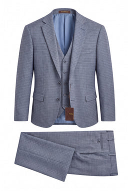 Vitarelli 3-Piece Suit with Vest – Blue (011)
