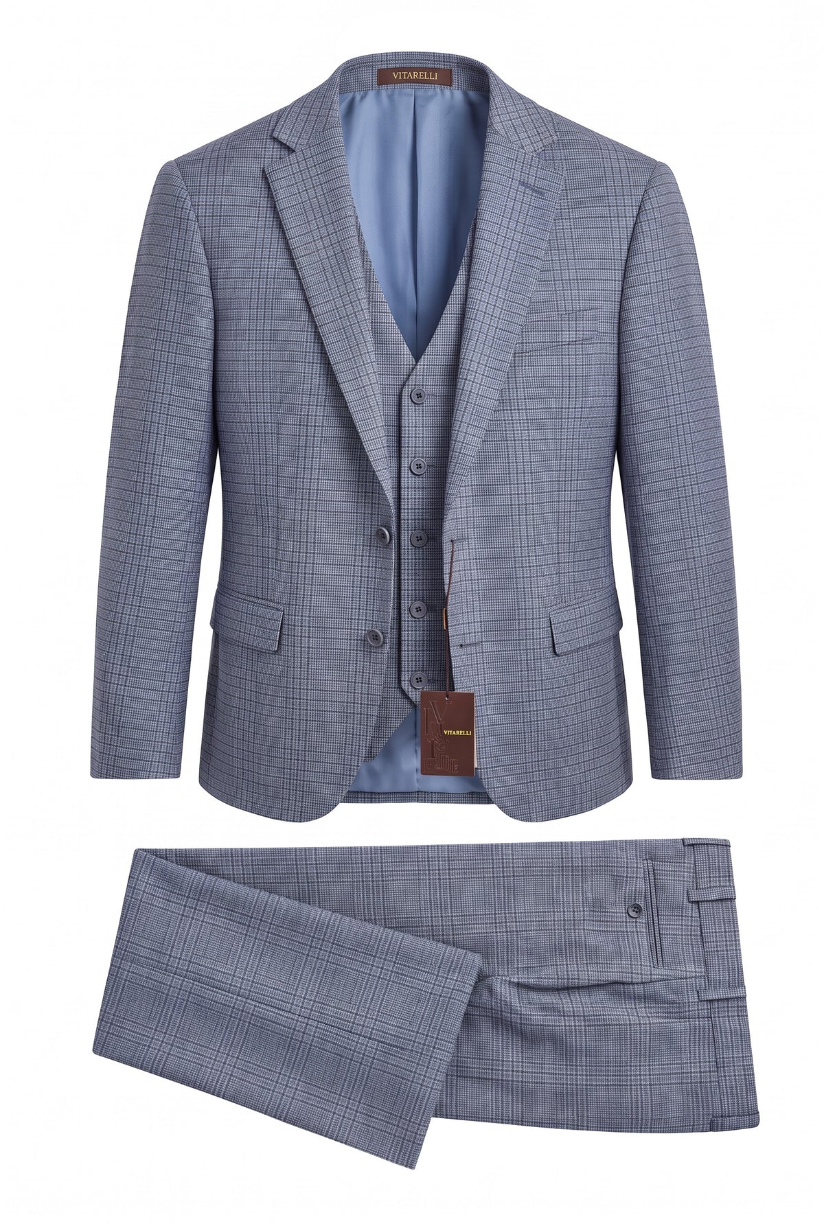 Vitarelli blue 3-piece suit, style 011