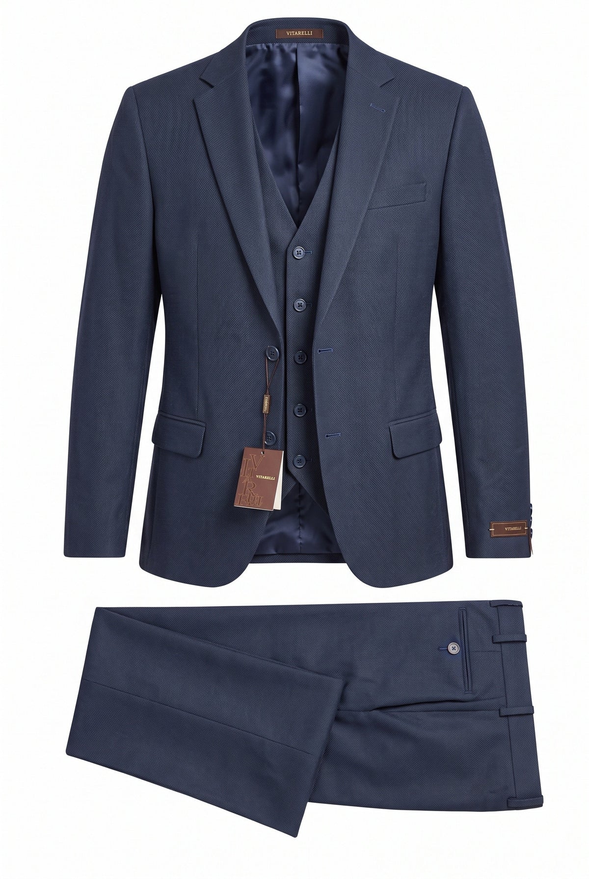 Vitarelli navy 3-piece suit, style 6939