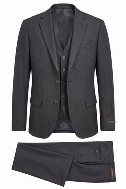 Vitarelli 3-Piece Suit with Vest – Charcoal (6974)