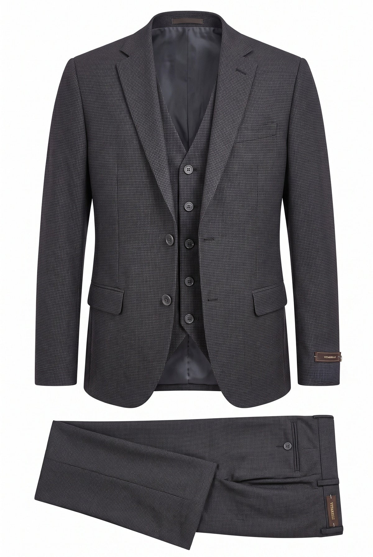 Vitarelli charcoal 3-piece suit, style 6974