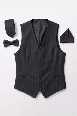 Vitarelli Men's Formal Vest – Black, S to 4XL (V48-VESTBLK)