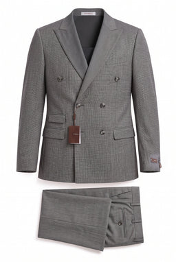 Vitarelli Double-Breasted Peak Lapel 3-Piece Suit – Charcoal (AT32KCHRDB2V)