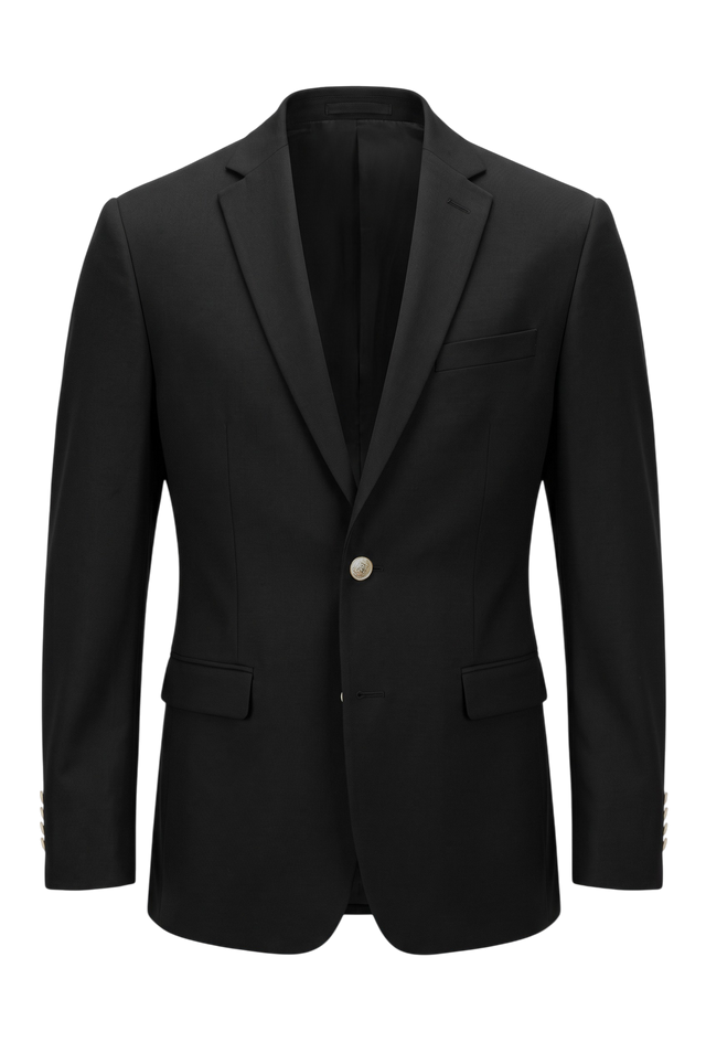 Vitarelli notch lapel slim fit blazer in black, style 6970