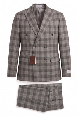 Vitarelli Plaid Single-Breasted Notch Lapel 3-Piece Suit – Gray (AFNELGRYSB2V)
