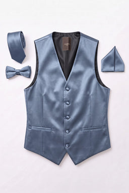 Vitarelli Men's Formal Vest – Silver, S to 5XL (V56-VESTSLV)