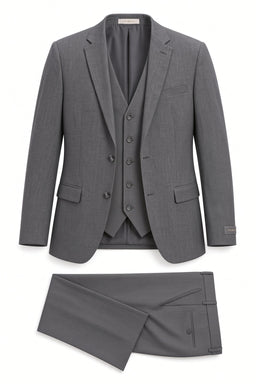 Vitarelli Single-Breasted Notch Lapel 3-Piece Suit – Gray (9040)