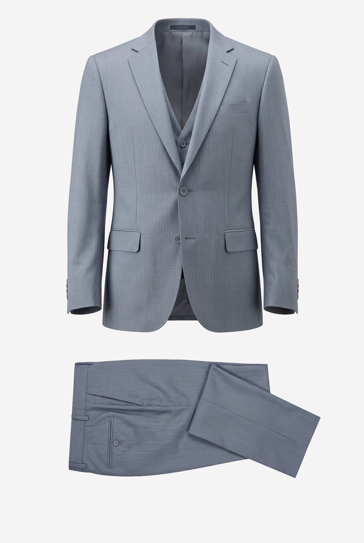 Vitarelli 3-Piece Suit with Vest – Gray (227)