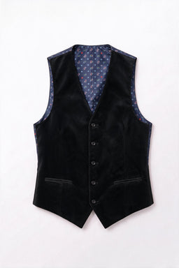 Vitarelli Velvet Vest & Bow Tie Set – Black (VESTBLKVELVETBT)