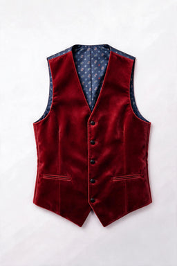 Vitarelli Velvet Vest & Bow Tie Set – Burgundy (VESTBURVELVETBT)