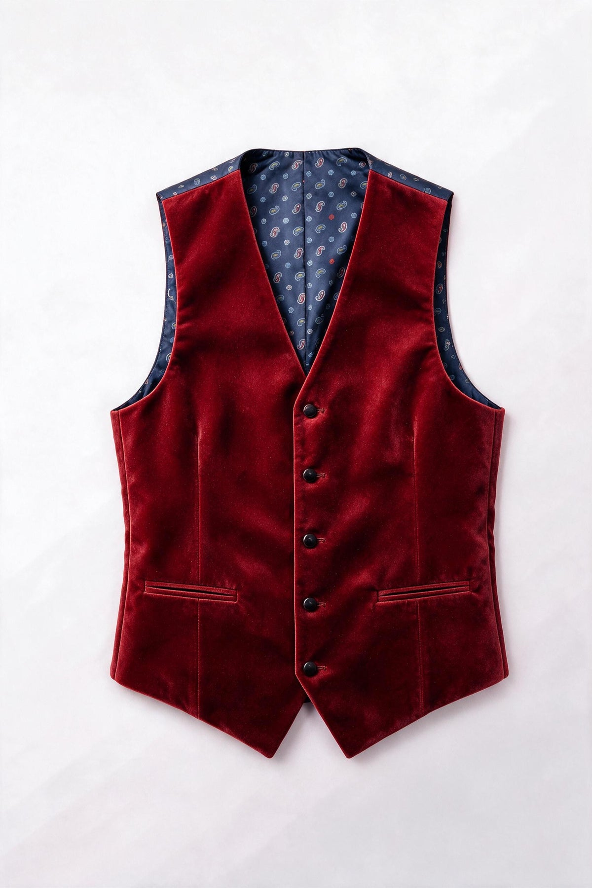 Vitarelli Velvet Vest & Bow Tie Set – Burgundy (VESTBURVELVETBT)
