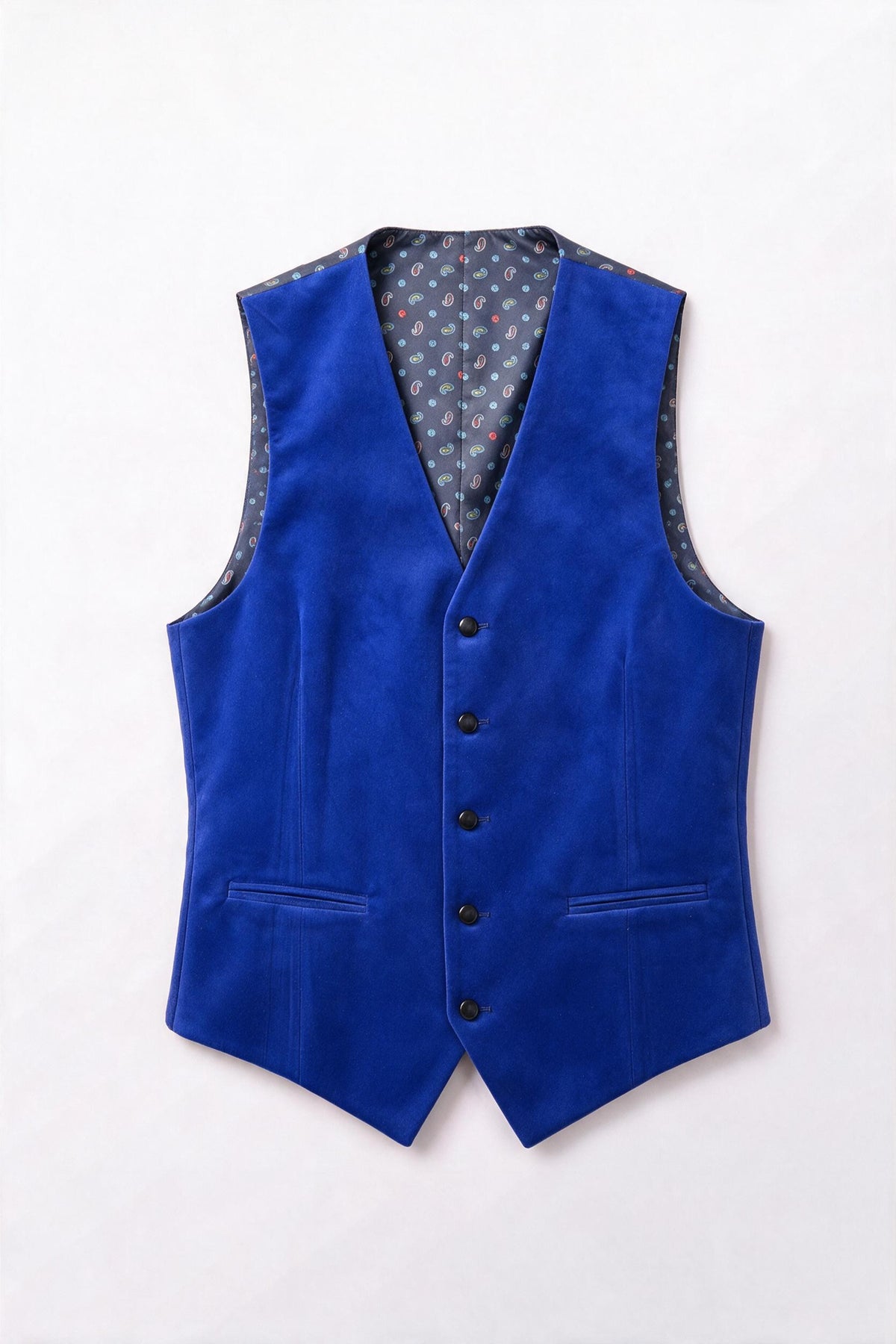 Vitarelli navy velvet vest and bow tie set