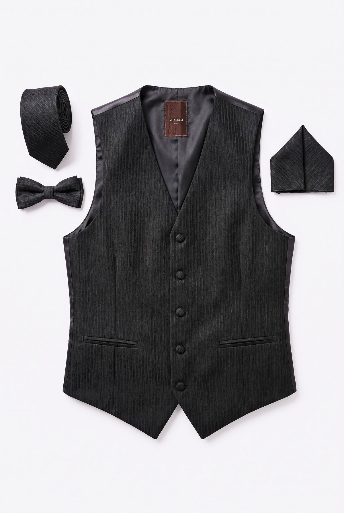 Vitarelli Men's Formal Vest – Black (V12-VESTBLK)