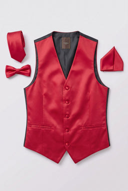 Vitarelli Men's Formal Vest – Red, M to 5XL (V61-VESTRED)