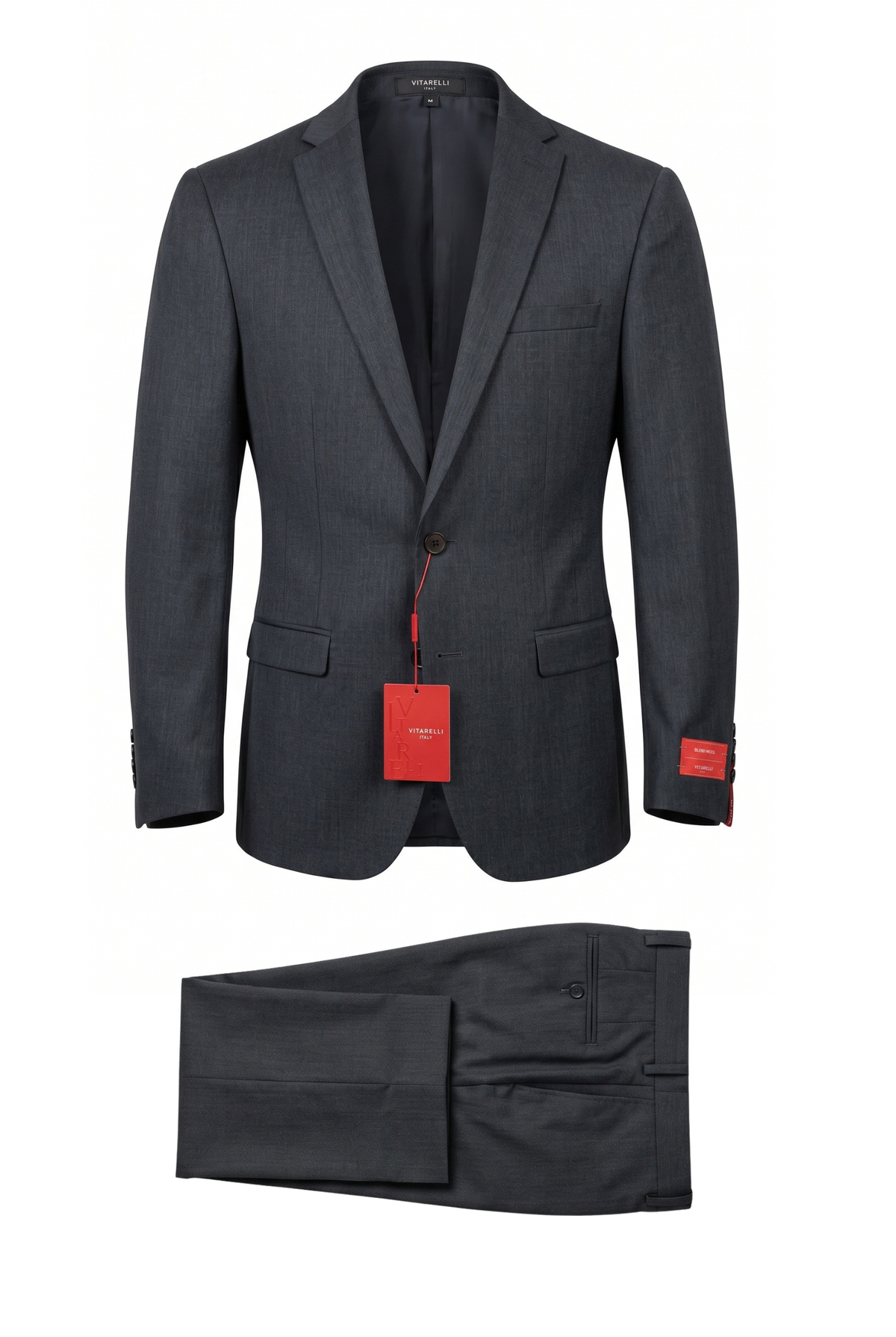 Vitarelli gray wool blend 3-piece suit, style 314433