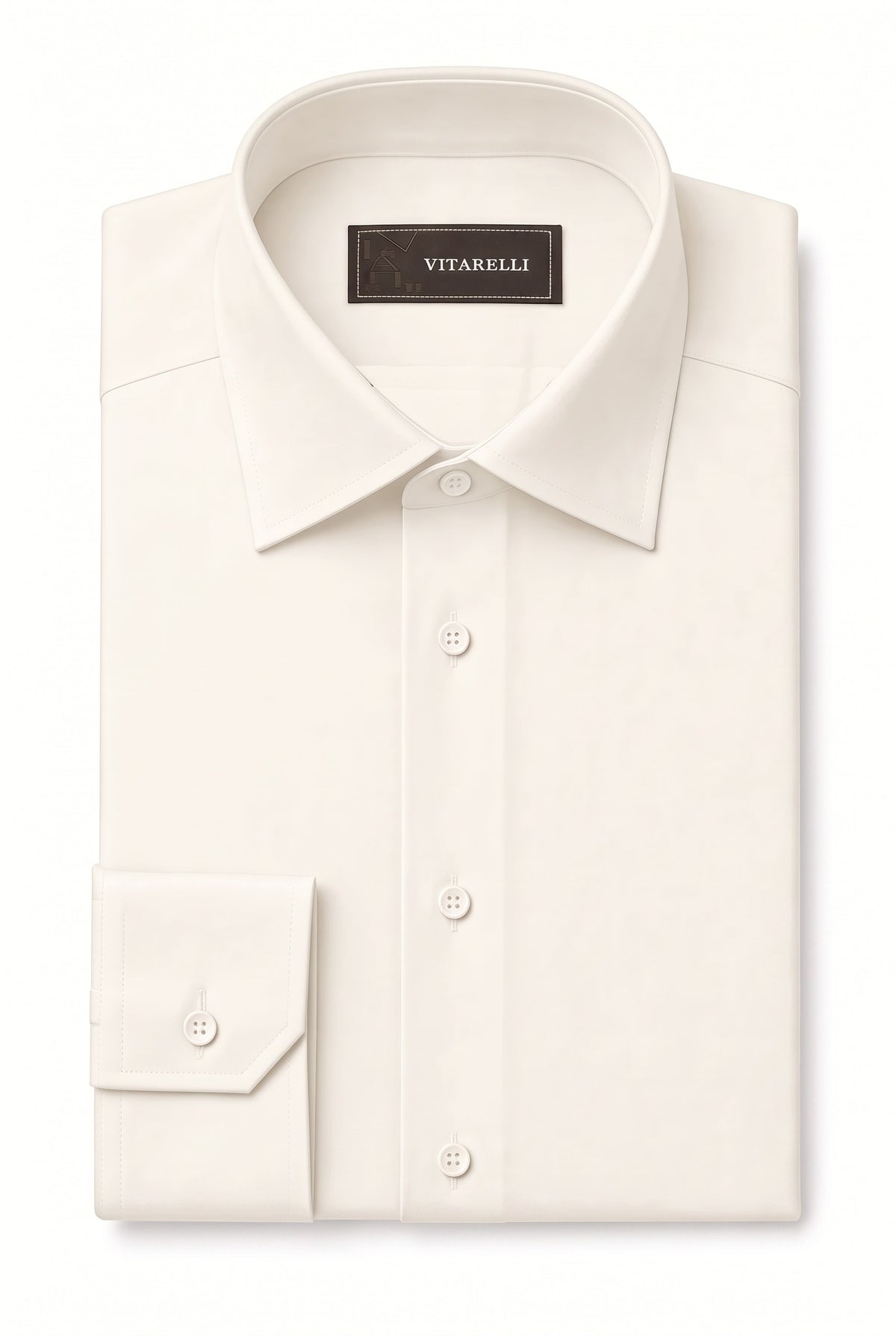 Vitarelli 4-way stretch slim fit dress shirt in off white